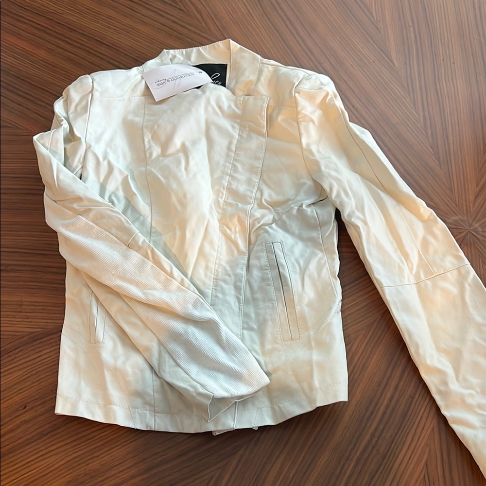 C. Luce Cream Leather Jacket